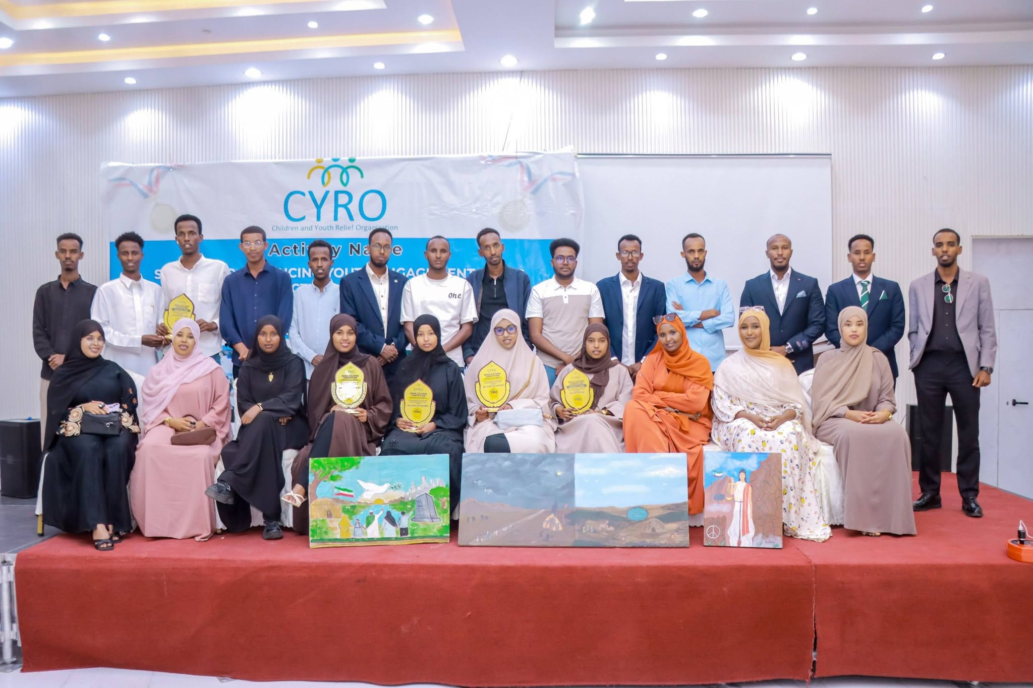 Winners, partners and officials at the Fafan Cultural Competition award ceremony